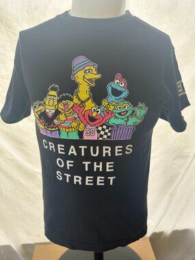 Neff Sesame Street Creatures of the Street Men's Black T Shirt Small Big Bird Be